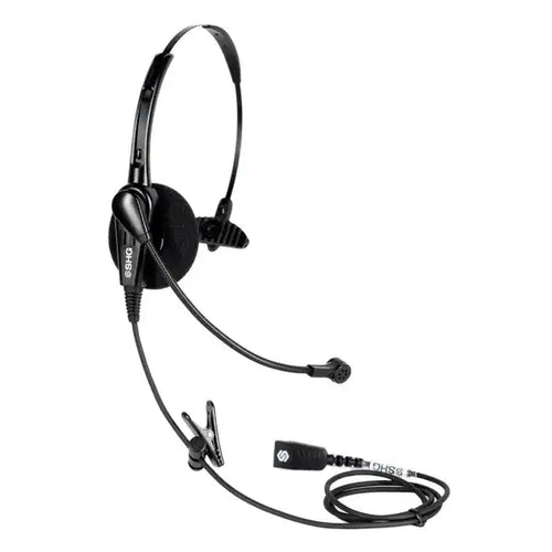 SHG S 300-PL lightweight mono headset with Poly-compatible Quick Disconnect, passive noise-canceling microphone, and foam ear cushion